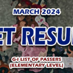 LET Result March 2024 G-I ELEMENTARY LIST OF PASSERS