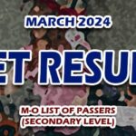 LET Result March 2024 M-O SECONDARY LIST OF PASSERS