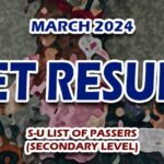 LET Result March 2024 S-U SECONDARY LIST OF PASSERS