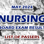 Nursing Board Exam Result May 2024 - LIST OF PASSERS