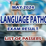 Speech-Language Pathologist Exam Result May 2024 - LIST OF PASSERS