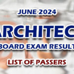 Architect Board Exam Result June 2024 - LIST OF PASSERS