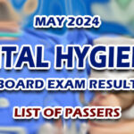 Dental Hygienist Board Exam Result May 2024 - LIST OF PASSERS