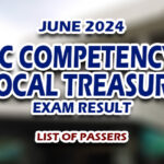 Basic Competency on Local Treasury Exam Result June 2024 - LIST OF PASSERS