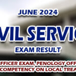 Civil Service Exam Result For FOE POE BCLTE June 2024