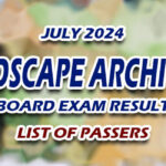 Landscape Architect Board Exam Result July 2024 - LIST OF PASSERS