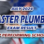 Master Plumber Exam Result July 2024 - TOP PERFORMING SCHOOLS