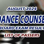 Guidance Counselor Board Exam Result August 2024 - LIST OF PASSERS
