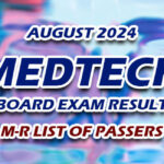 MedTech Board Exam Result August 2024 M-R LIST OF PASSERS