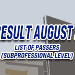 CSE Result August 2024 - LIST OF PASSERS (Subprofessional)