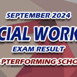 Social Worker Exam Result September 2024 - TOP PERFORMING SCHOOLS