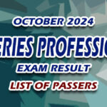 Fisheries Professional Exam Result October 2024 - LIST OF PASSERS