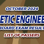Geodetic Engineering Board Exam Result October 2024 - LIST OF PASSERS