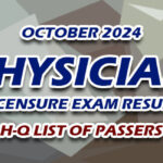 Physician Licensure Exam Result October 2024 H-Q LIST OF PASSERS