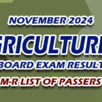 Agriculturist Board Exam Result November 2024 M-R LIST OF PASSERS