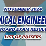 Chemical Engineering Board Exam Result November 2024 - LIST OF PASSERS