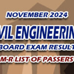 Civil Engineering Board Exam Result November 2024 M-R LIST OF PASSERS