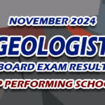 Geologist Board Exam Result November 2024 - TOP PERFORMING SCHOOLS