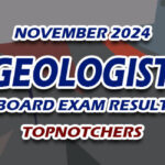 Geologist Board Exam Result November 2024 - TOPNOTCHERS