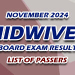 Midwives Board Exam Result November 2024 - LIST OF PASSERS