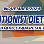 Nutritionist Dietitian Board Exam Result November 2024