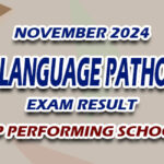 Speech-Language Pathologist Exam Result November 2024 - TOP PERFORMING SCHOOLS