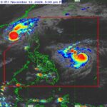 Typhoon Nika and Ofel