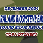 Agricultural and Biosystems Engineering Board Exam Result December 2024 - TOPNOTCHERS
