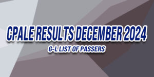 CPALE Results December 2024 G-L LIST OF PASSERS