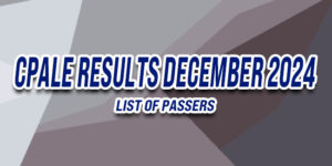 CPALE Results December 2024 - LIST OF PASSERS