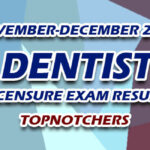 Dentist Licensure Exam Result November-December 2024 - TOPNOTCHERS