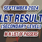 LET Result September 2024 M-N LIST OF PASSERS (SECONDARY)