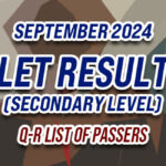 LET Result September 2024 Q-R LIST OF PASSERS (SECONDARY)