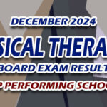 Physical Therapist Board Exam Result December 2024 - TOP PERFORMING SCHOOLS