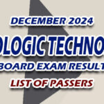 Radiologic Technology Board Exam Result December 2024 - LIST OF PASSERS
