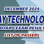 X-Ray Technologist Board Exam Result December 2024 - LIST OF PASSERS