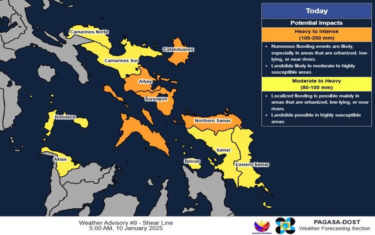 Rainfall Warning Today 
