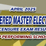 Registered Master Electrician Licensure Exam Result April 2025 - TOP PERFORMING SCHOOLS