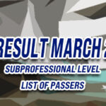 CSE Result March 2025 - LIST OF PASSERS (Subprofessional)