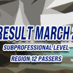 CSE Result March 2025 - Region 12 PASSERS (Subprofessional)