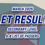 LET Result March 2025 A-B LIST OF PASSERS (SECONDARY)
