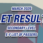 LET Result March 2025 E-F LIST OF PASSERS (SECONDARY)