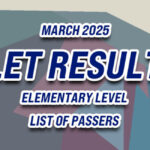 LET Result March 2025 - ELEMENTARY LIST OF PASSERS