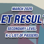LET Result March 2025 K-L LIST OF PASSERS (SECONDARY)