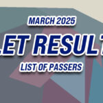 LET Result March 2025 - LIST OF PASSERS