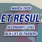 LET Result March 2025 M-N LIST OF PASSERS (SECONDARY)