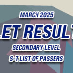 LET Result March 2025 S-T LIST OF PASSERS (SECONDARY)