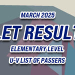 LET Result March 2025 U-V LIST OF PASSERS (ELEMENTARY)