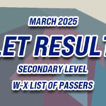 LET Result March 2025 W-X LIST OF PASSERS (SECONDARY)