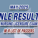 NLE Result May 2025 M-R LIST OF PASSERS